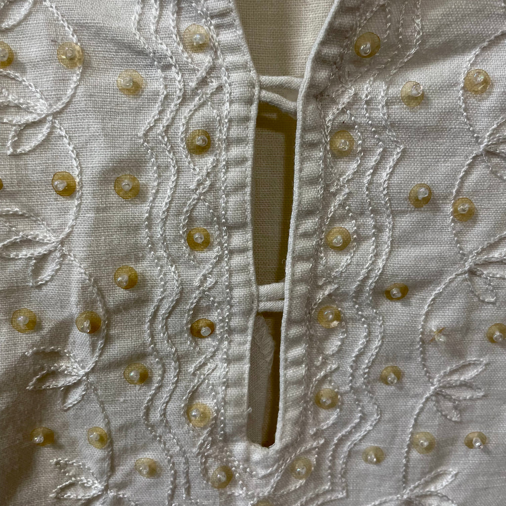 White Linen blend dress
