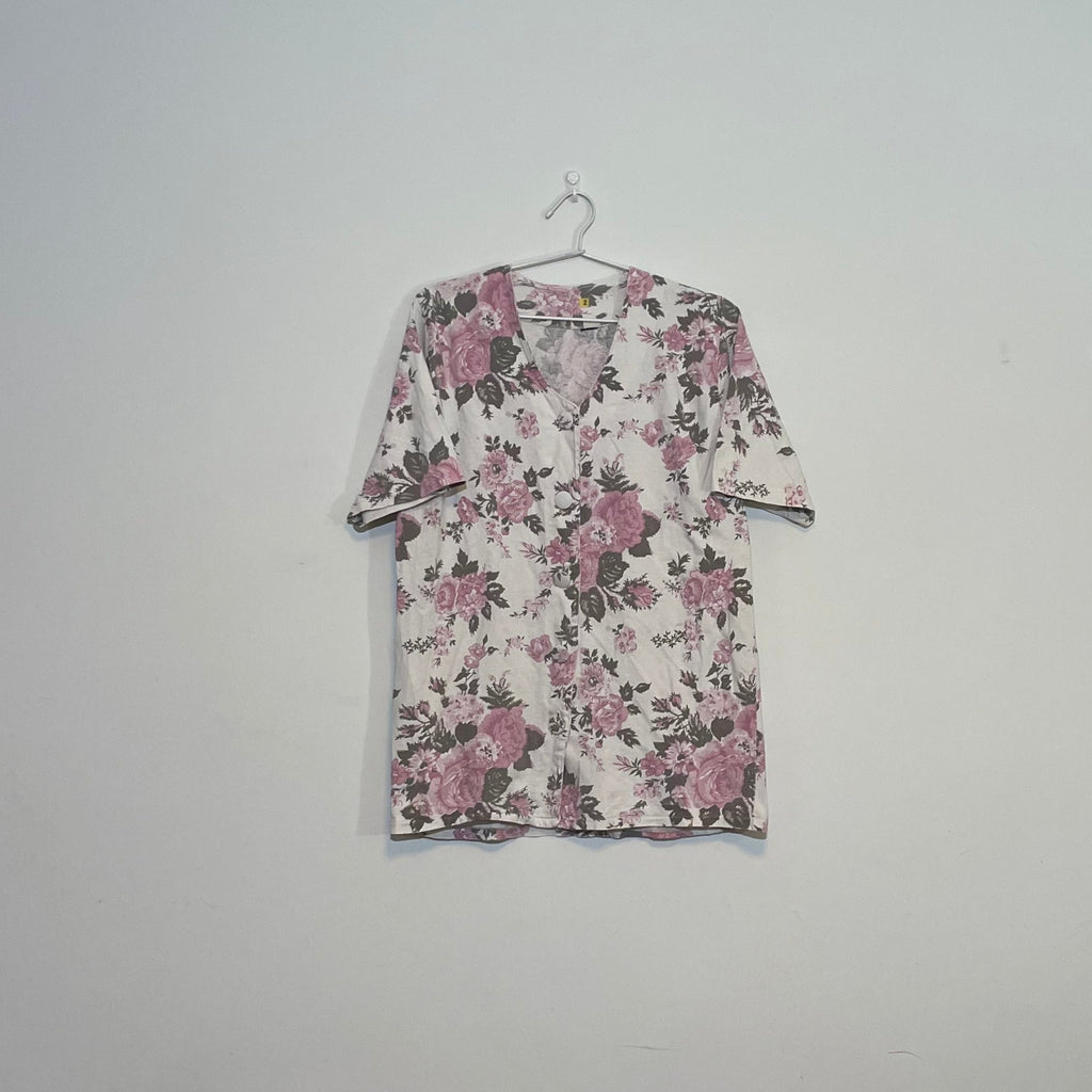 Floral T-shirt with buttons