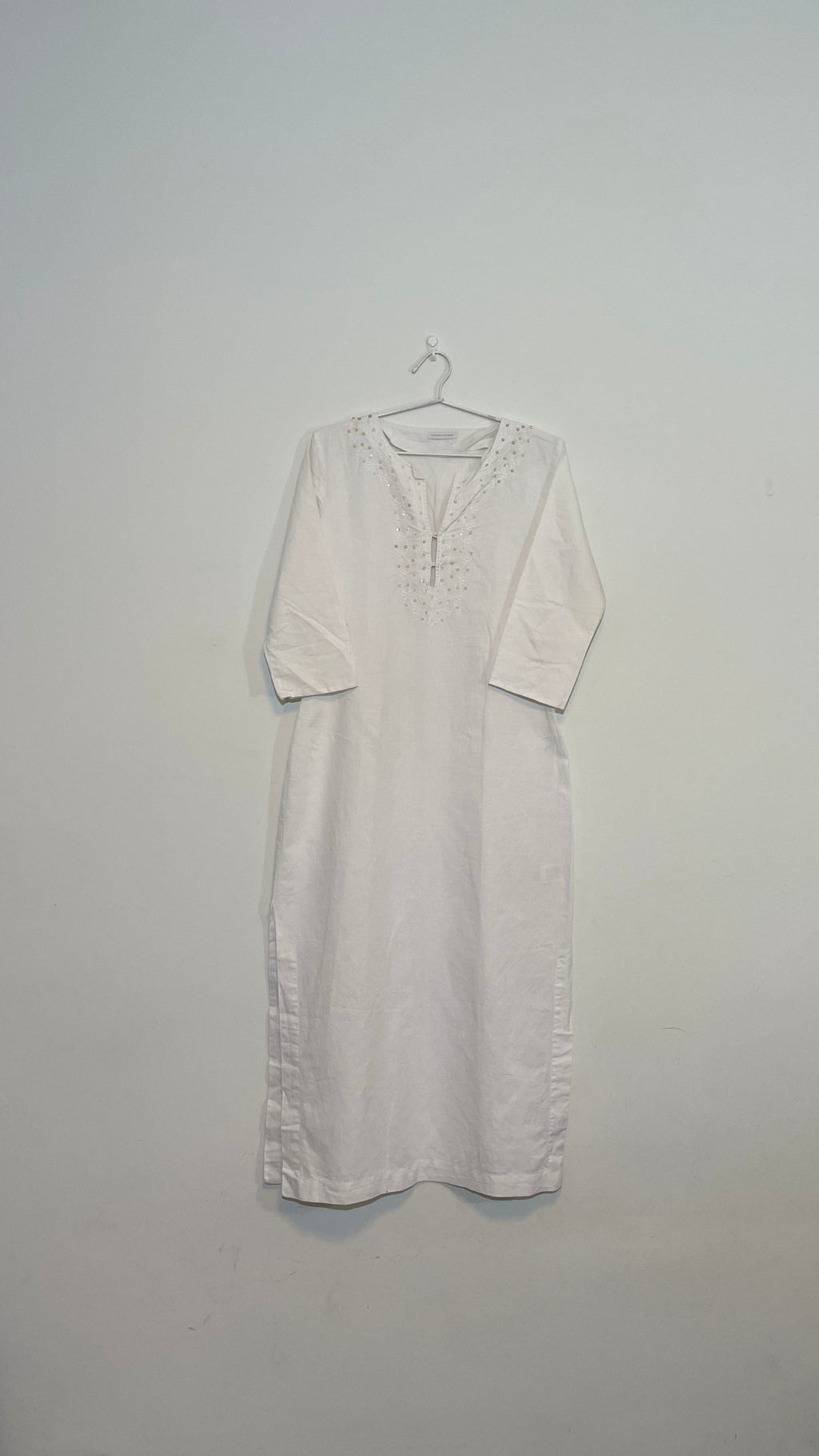 White Linen blend dress