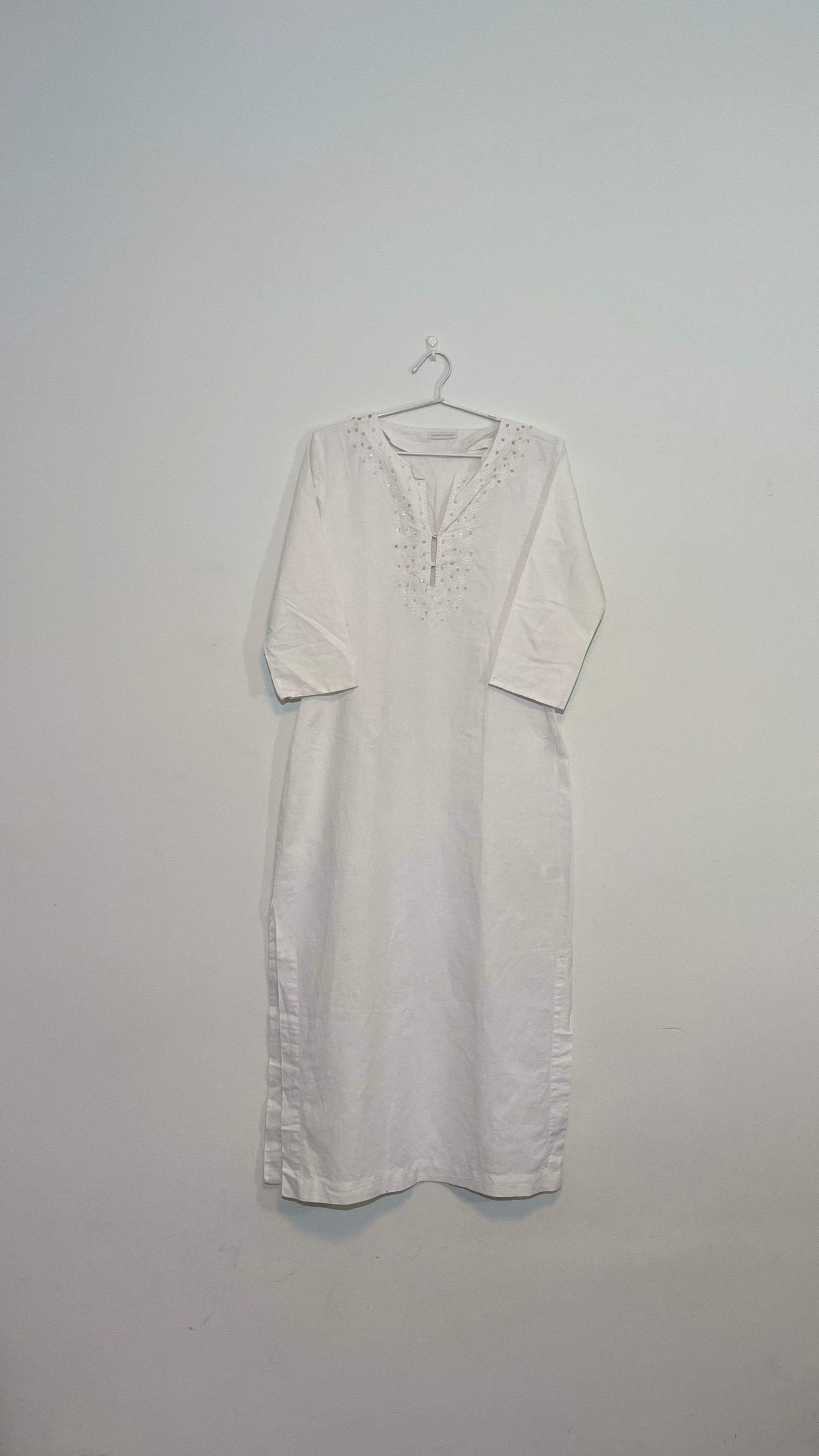 White Linen blend dress