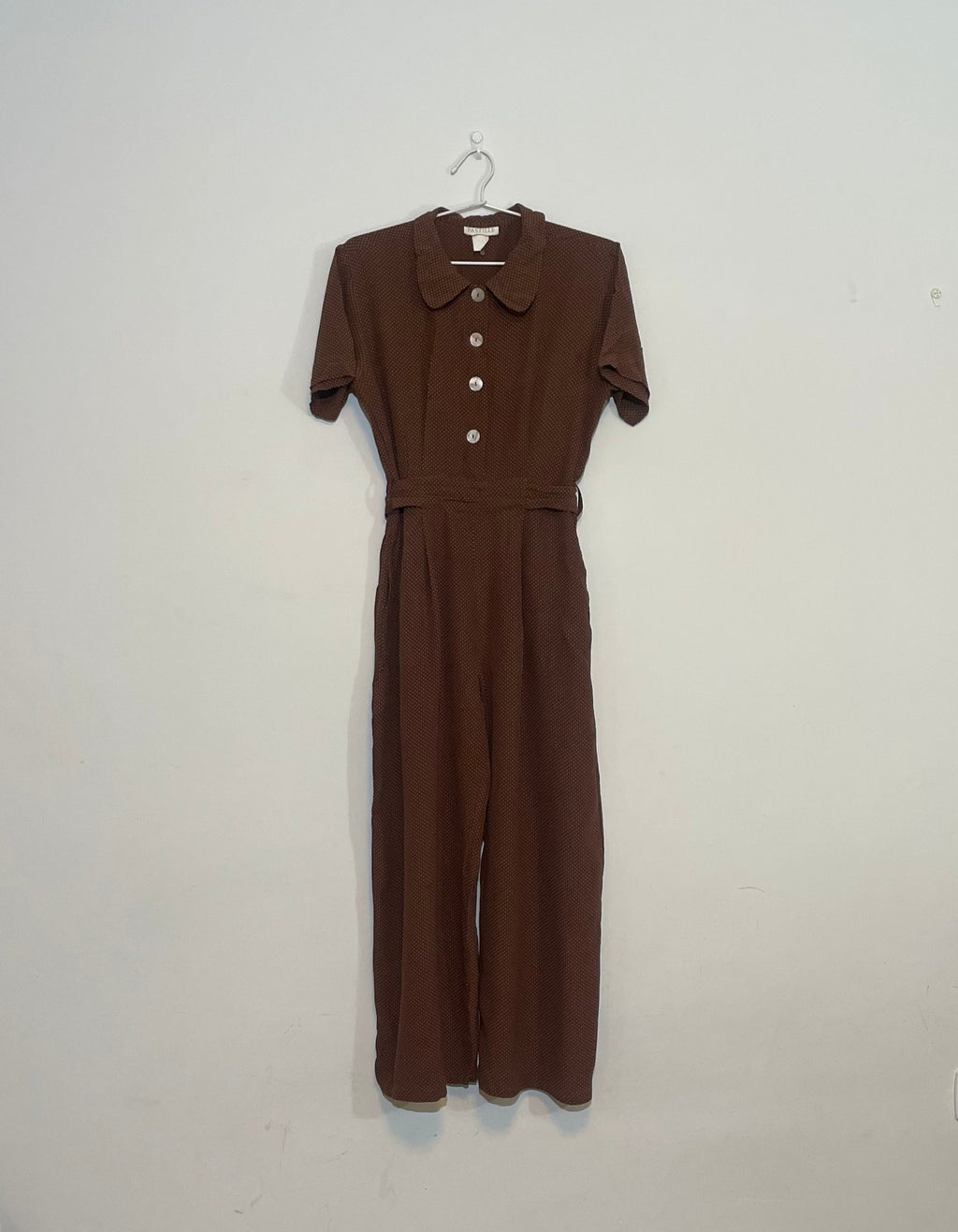 Brwon Polka Dot Jumpsuit