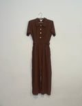 Brwon Polka Dot Jumpsuit