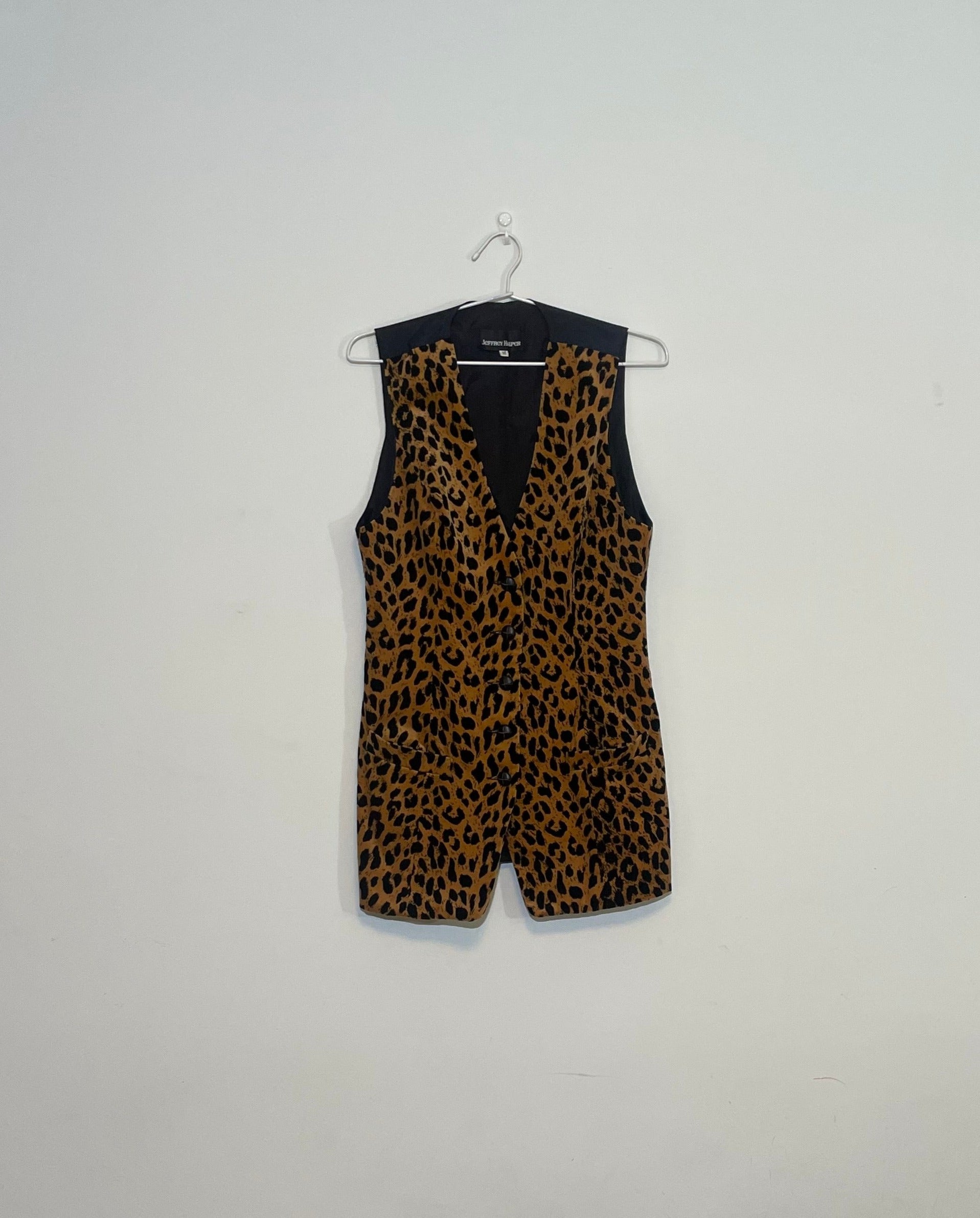 Leopard Velvet vest