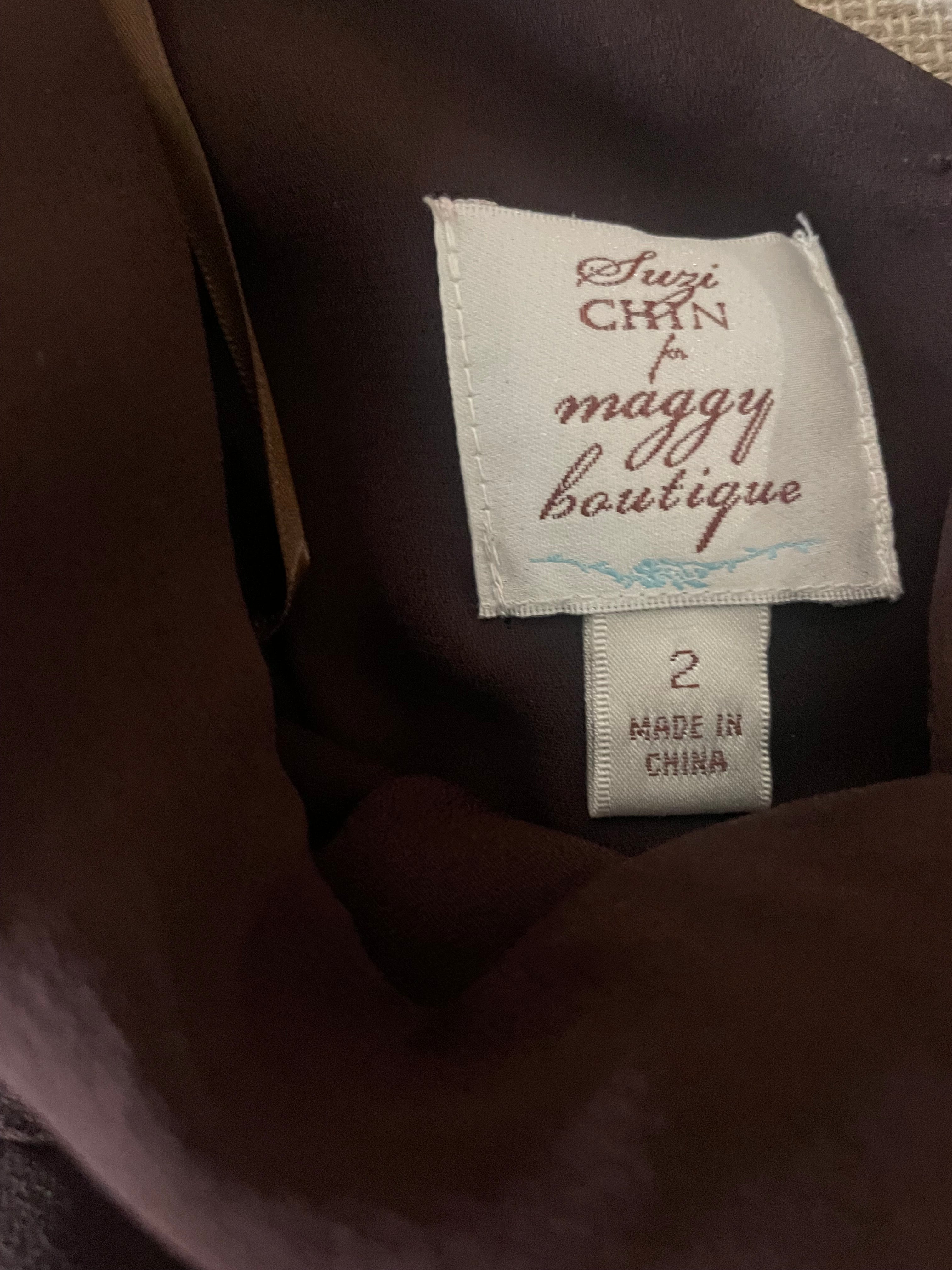 MAGGY BOUTIQUE Brown Chiffon Dress