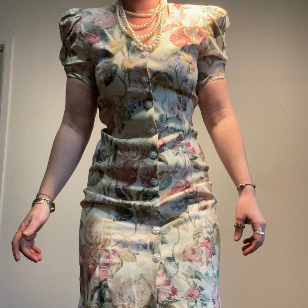 All That Jazz floral dress 1980's